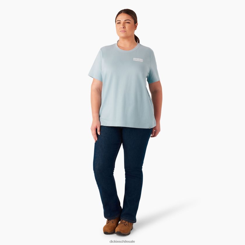 azul del muelle (du1) mujer playera con gráfico de ropa de trabajo de peso pesado Dickies ropa de trabajo X4H0F2189