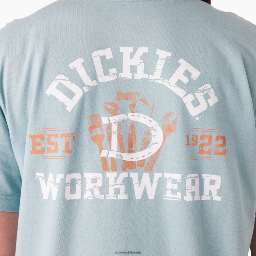 azul del muelle (du1) mujer playera con gráfico de ropa de trabajo de peso pesado Dickies ropa de trabajo X4H0F2189