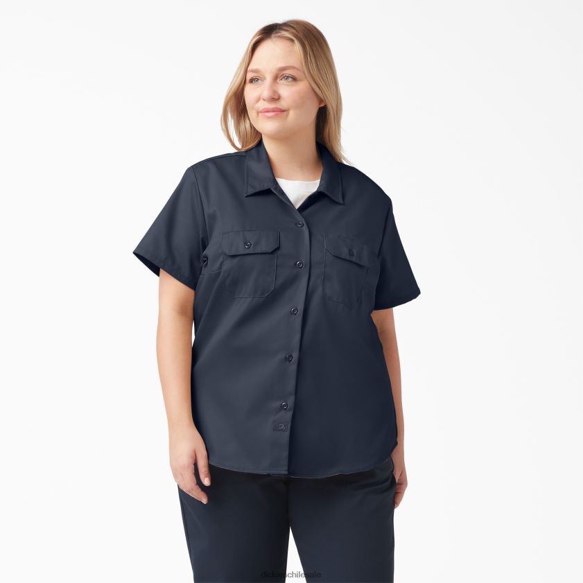 azul marino oscuro (asn) mujer más 574 camisa de trabajo original Dickies ropa de trabajo X4H0F1536