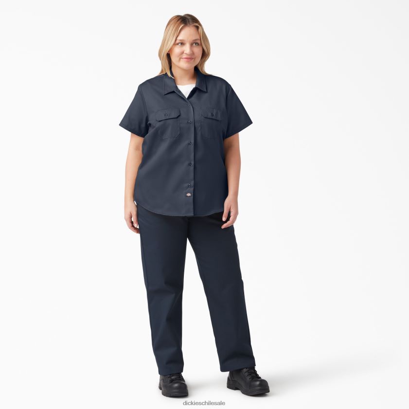 azul marino oscuro (asn) mujer más 574 camisa de trabajo original Dickies ropa de trabajo X4H0F1536