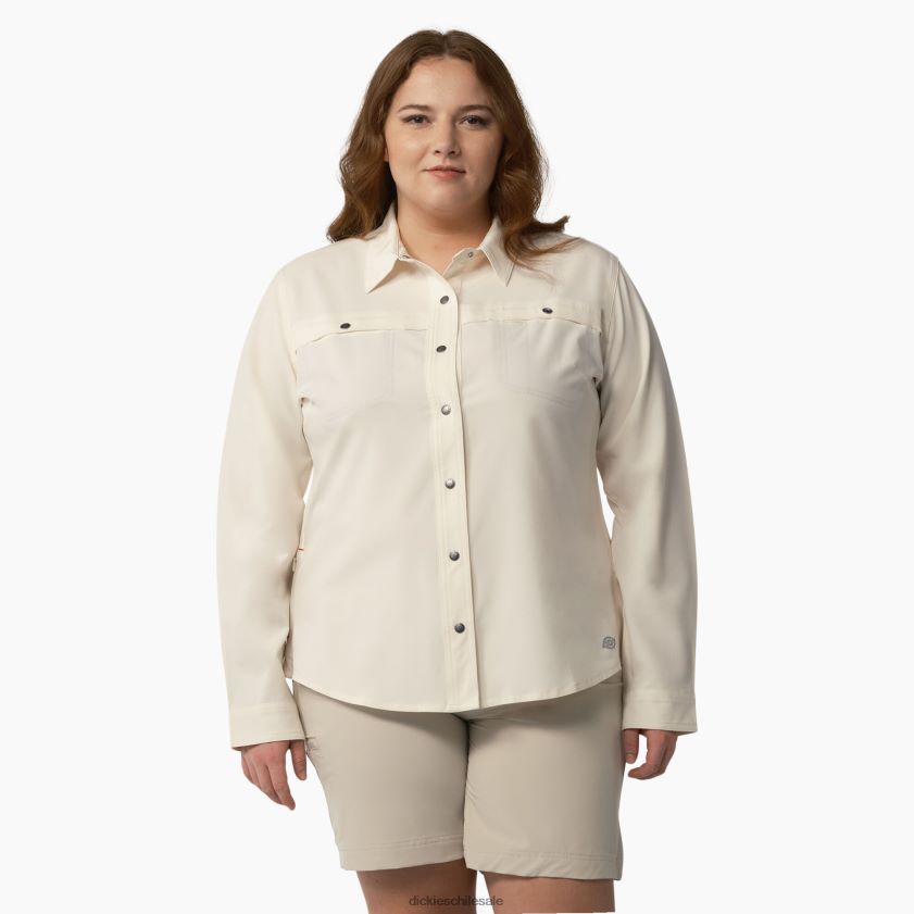 blanco antiguo (adw) mujer además de una camisa de trabajo refrescante con lengüeta enrollable Dickies ropa de trabajo X4H0F1682