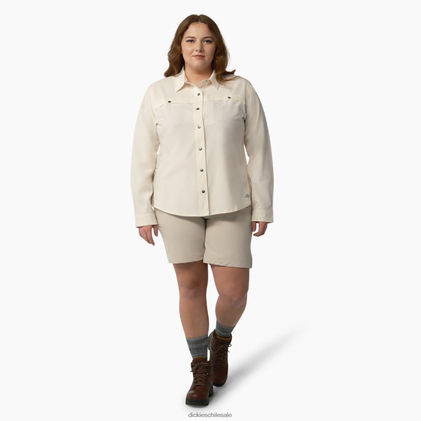 blanco antiguo (adw) mujer además de una camisa de trabajo refrescante con lengüeta enrollable Dickies ropa de trabajo X4H0F1682