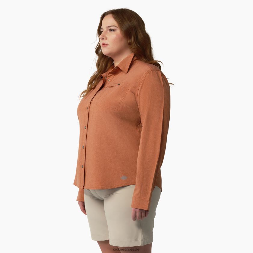 brezo cobre (eh2) mujer además de una camisa de trabajo refrescante con lengüeta enrollable Dickies ropa de trabajo X4H0F1683
