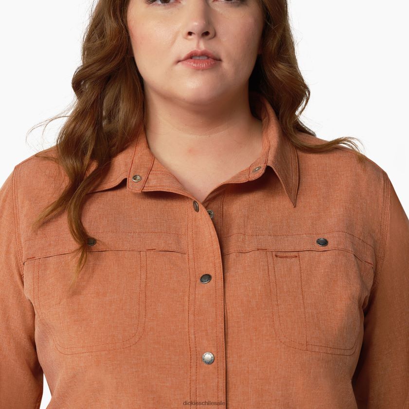brezo cobre (eh2) mujer además de una camisa de trabajo refrescante con lengüeta enrollable Dickies ropa de trabajo X4H0F1683