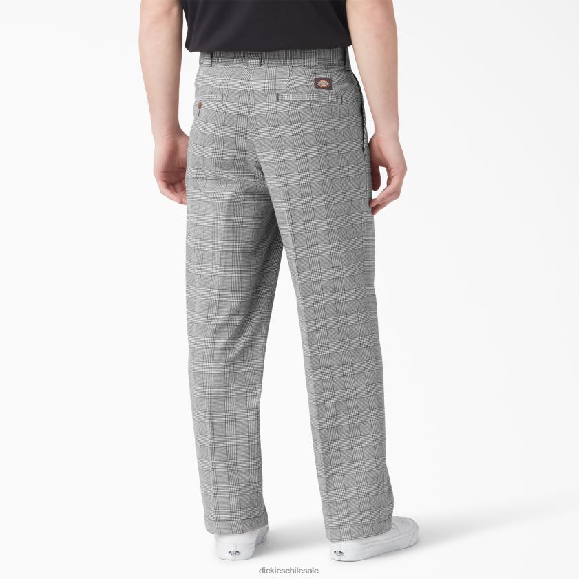 cuadros marrones (bp3) hombres pantalones plisados ​​Bakerhill Dickies vestir X4H0F318