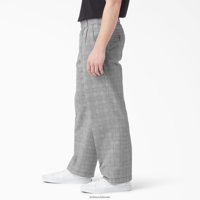 cuadros marrones (bp3) hombres pantalones plisados ​​Bakerhill Dickies vestir X4H0F318