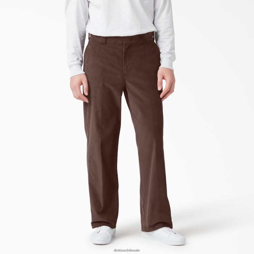 marrón chocolate (cb) hombres pantalones de pana con frente plano Dickies vestir X4H0F257