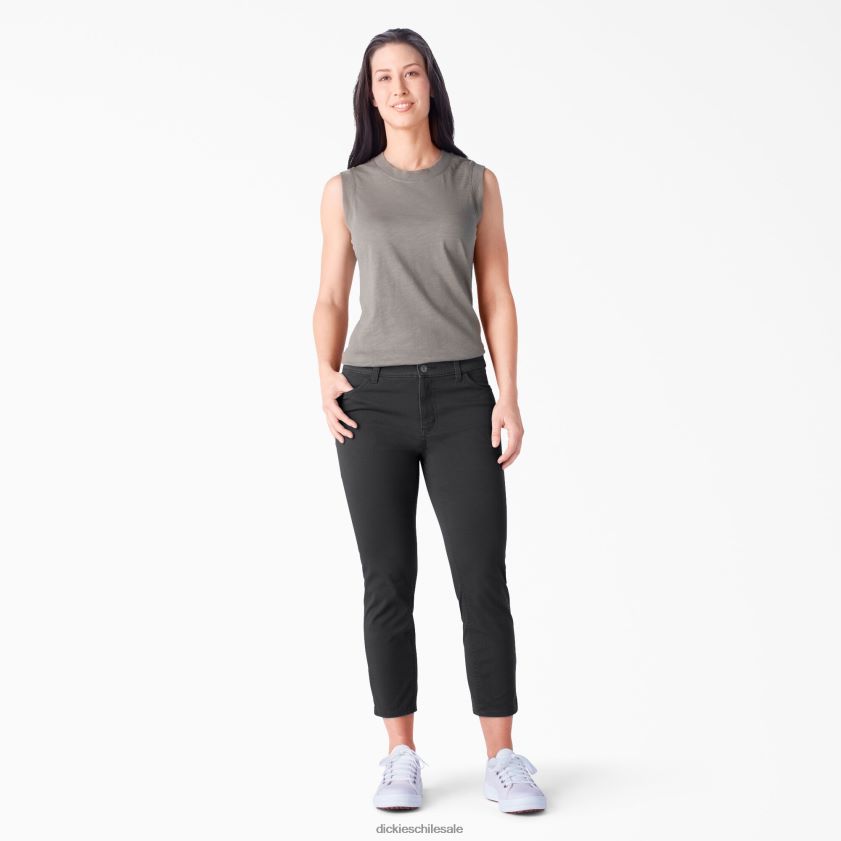 negro enjuagado (rbkx) mujer capri ajustados de forma perfecta Dickies vestir X4H0F1815