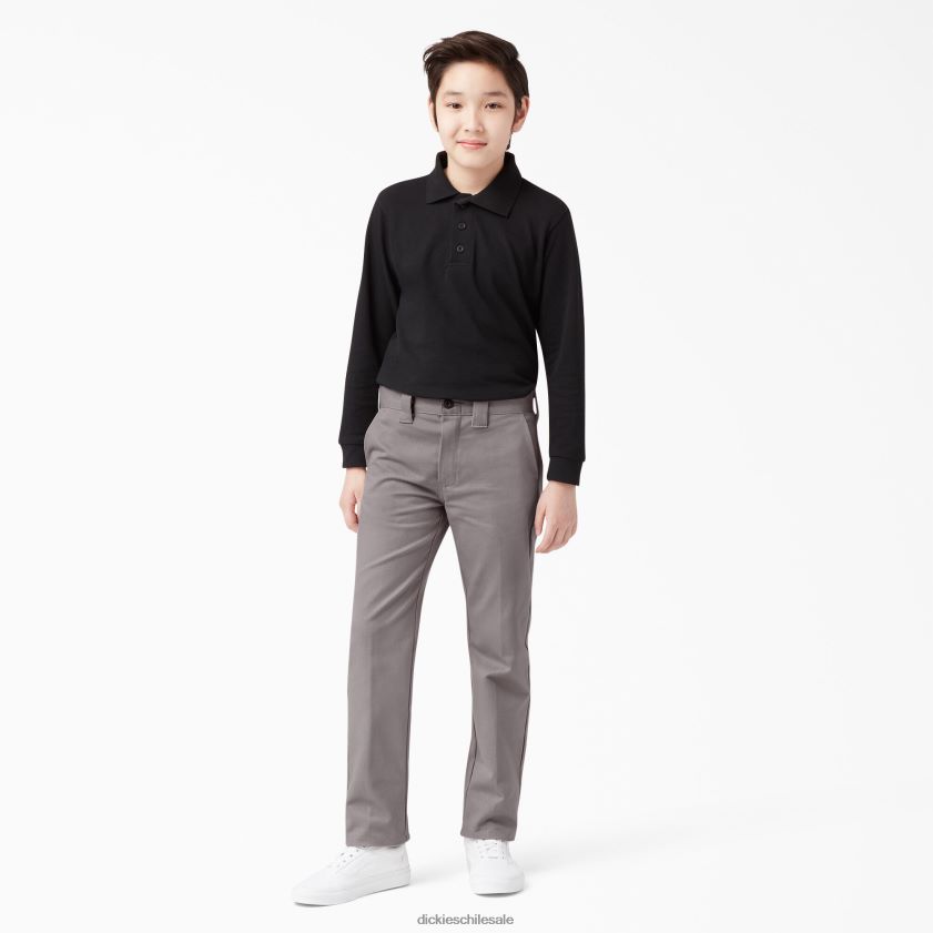plata (sv) niños pantalones pitillo flexibles Dickies vestir X4H0F2652