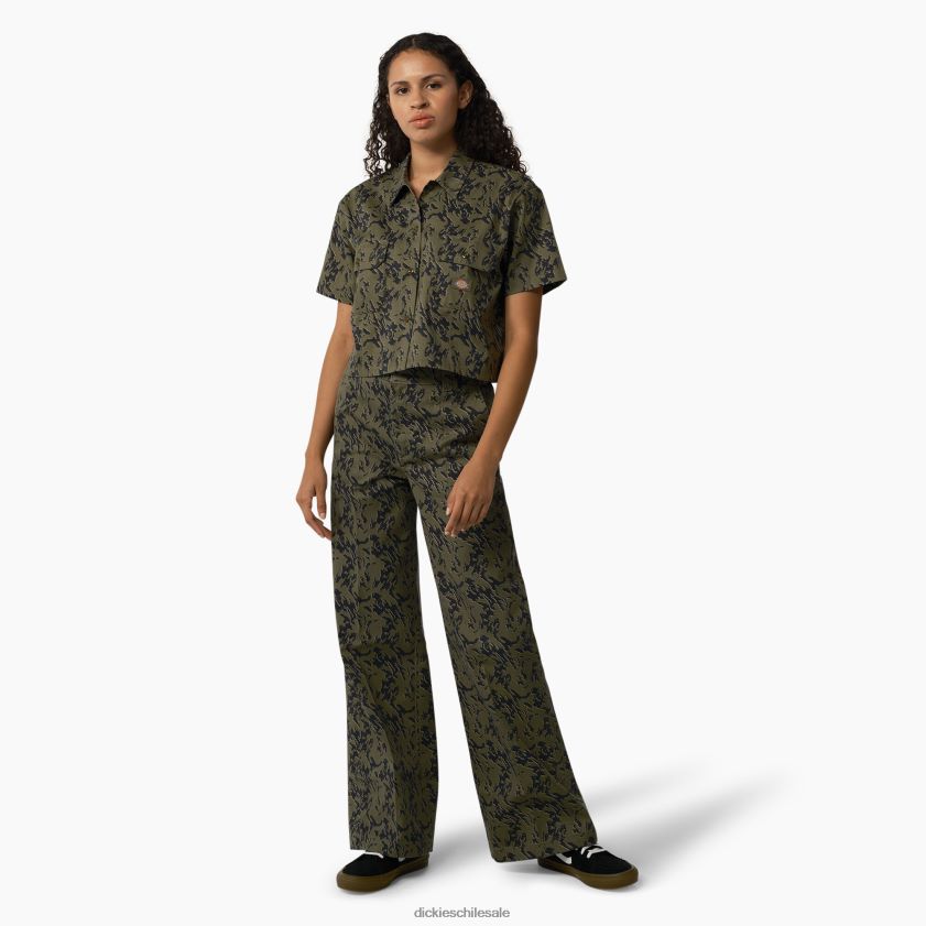 regular mujer pantalones anchos de camuflaje de Drawsey Dickies vestir X4H0F1900