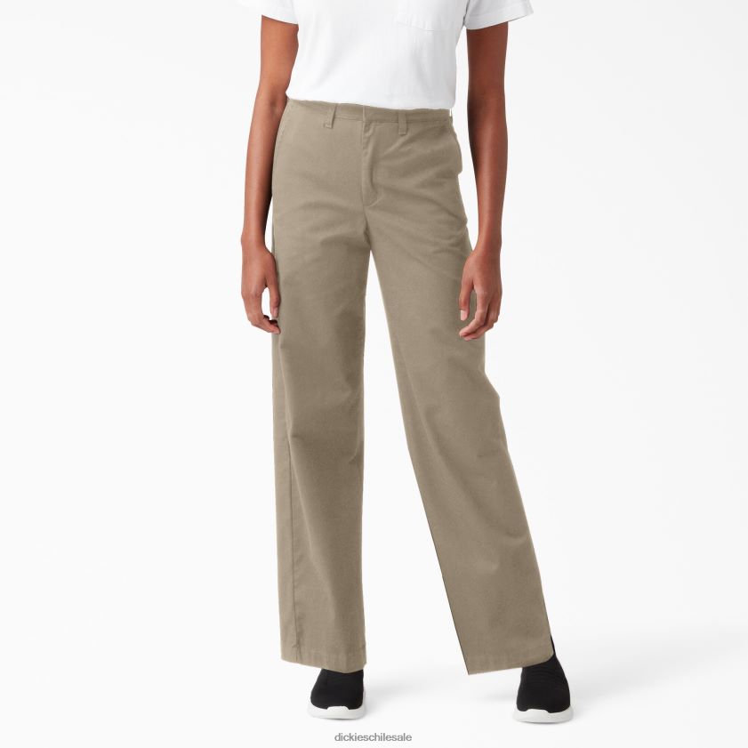 regular mujer pantalones de sarga de pierna ancha y tiro alto Dickies vestir X4H0F1844