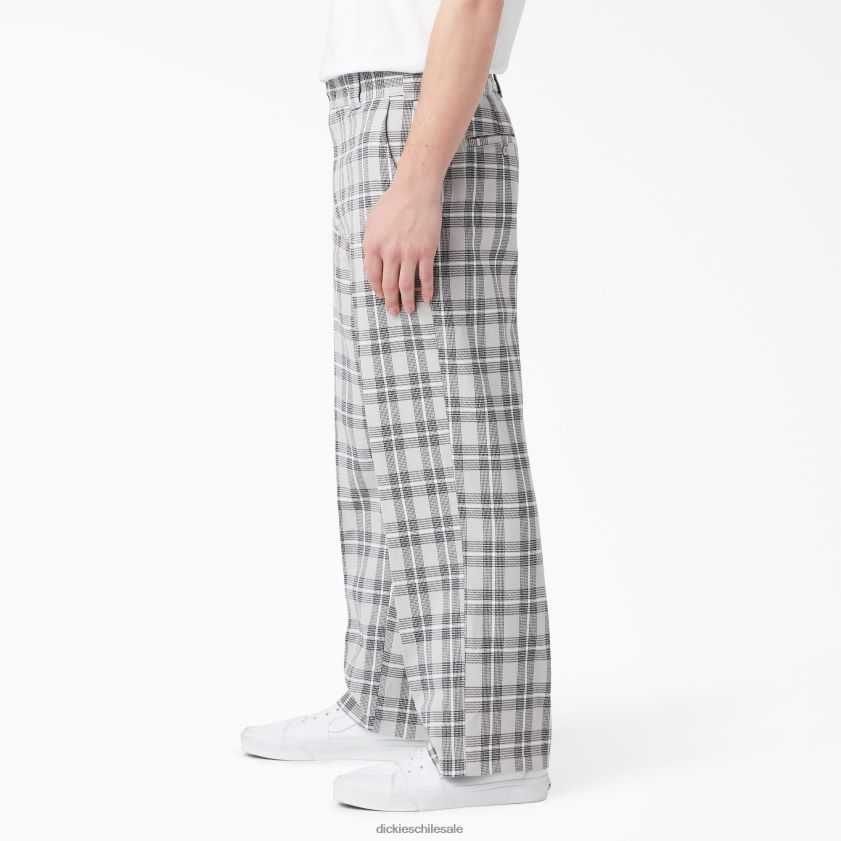 tartán gris definitivo (upg) hombres pantalones a cuadros con parte delantera plana Dickies vestir X4H0F278