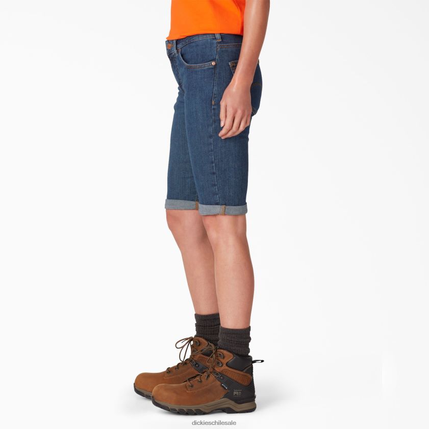 azul índigo lavado a la piedra (snb) mujer bermudas de forma perfecta 11\" Dickies vestir X4H0F2260