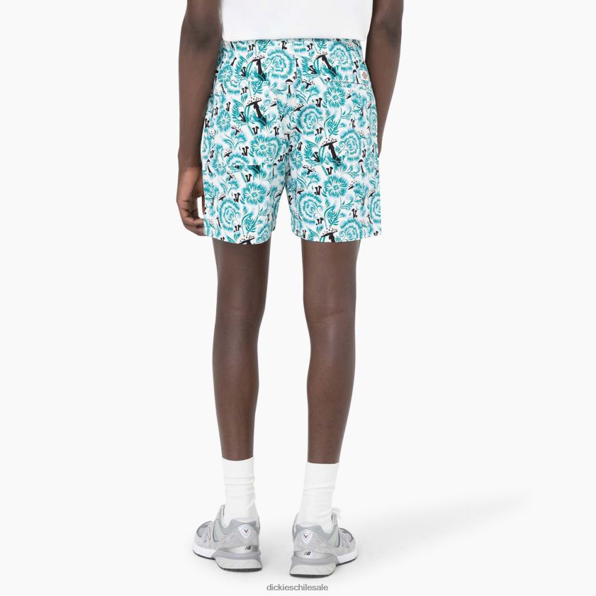 estampado floral azul (gg2) hombres shorts roseburg 7\" Dickies vestir X4H0F479