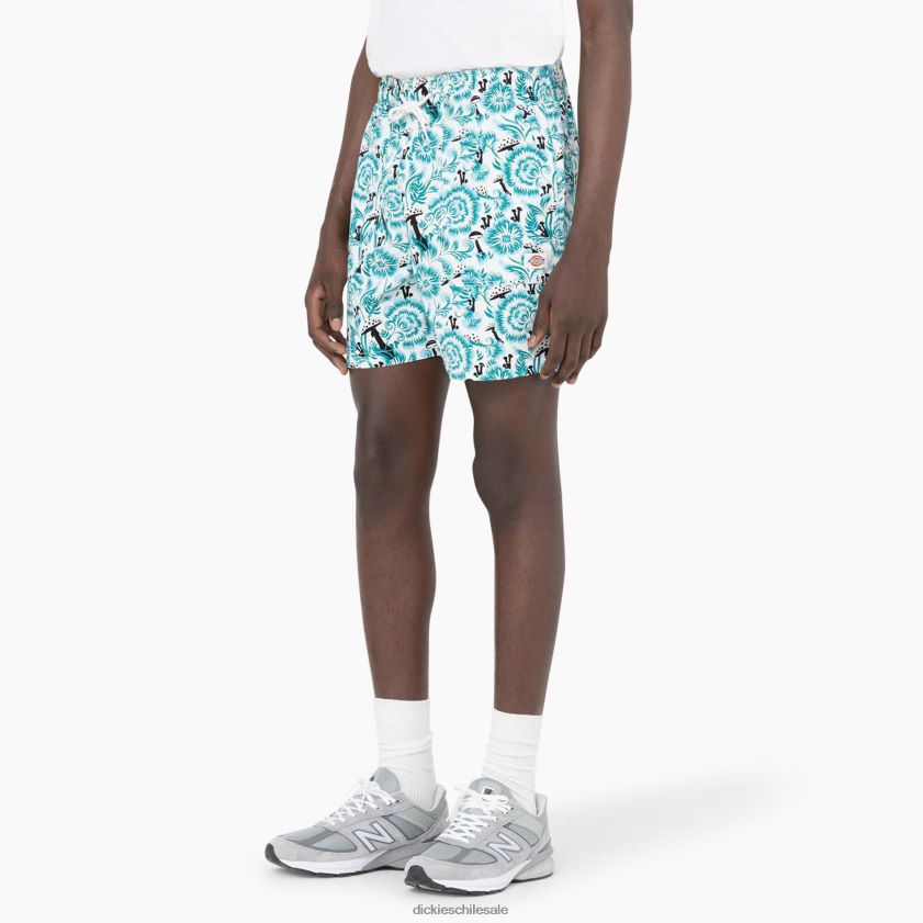 estampado floral azul (gg2) hombres shorts roseburg 7\" Dickies vestir X4H0F479