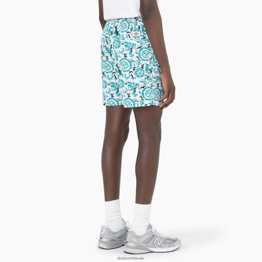 estampado floral azul (gg2) hombres shorts roseburg 7\" Dickies vestir X4H0F479