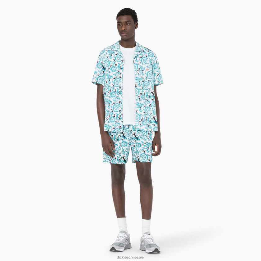 estampado floral azul (gg2) hombres shorts roseburg 7\" Dickies vestir X4H0F479