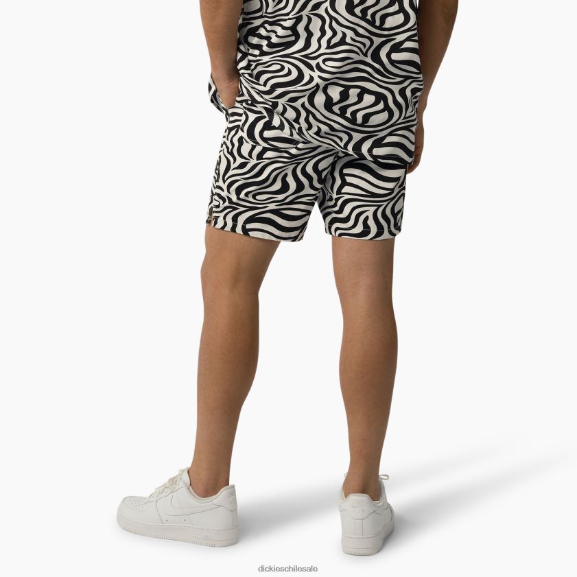 negro/blanco (bkwh) hombres shorts con cordón y estampado de cebra 6\" Dickies vestir X4H0F467