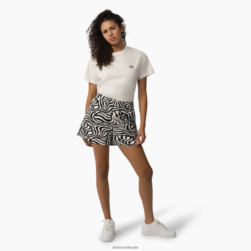 negro/blanco (bkwh) mujer shorts con estampado de cebra 5\" Dickies vestir X4H0F2264