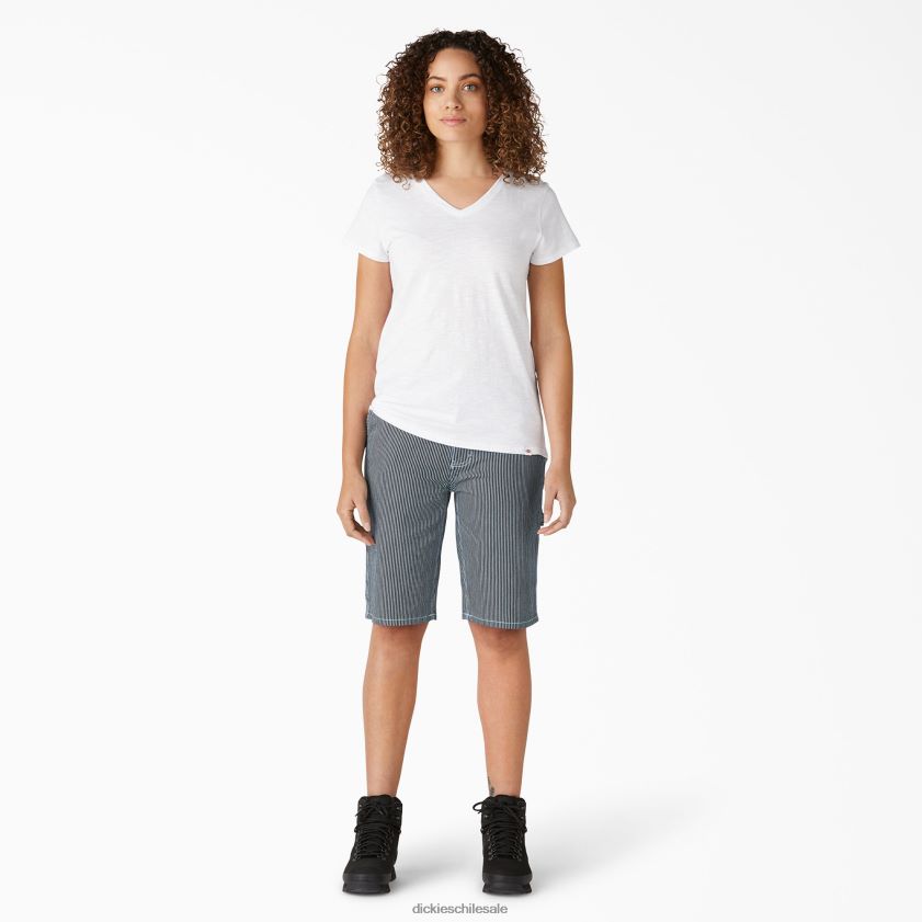 regular mujer pantalones cortos de carpintero con rayas de nogal 11\" Dickies vestir X4H0F2266