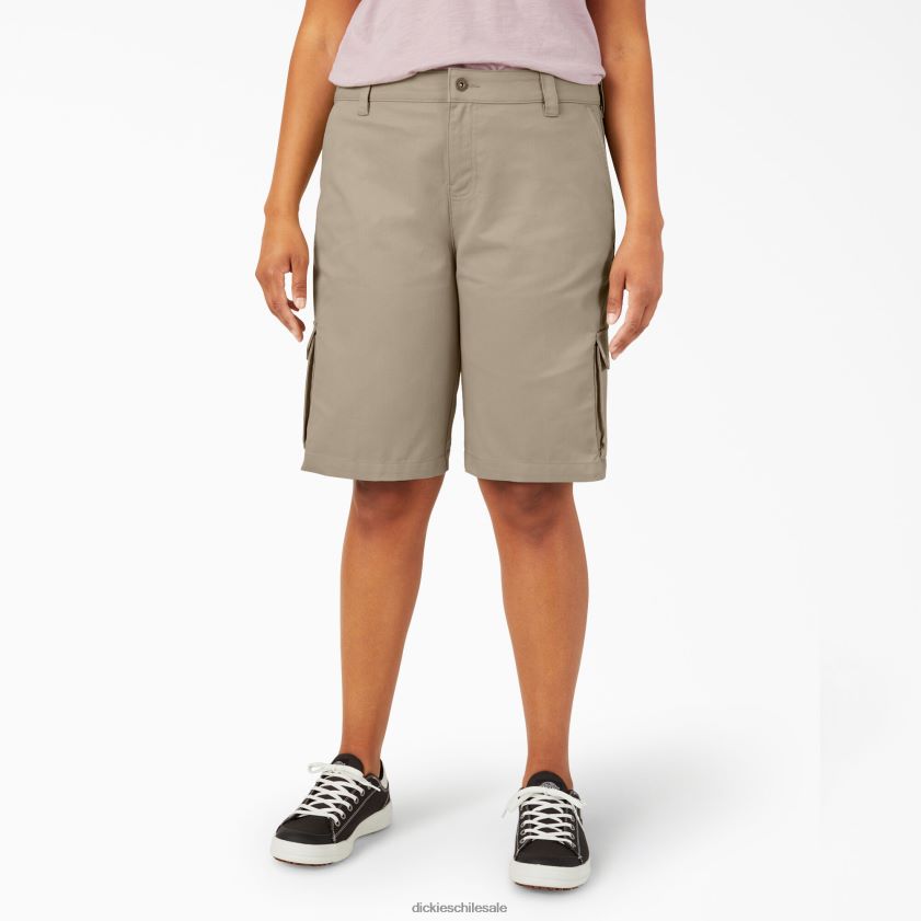 arena del desierto (ds) mujer pantalones cortos tipo cargo con ajuste relajado de 11" Dickies vestir X4H0F2230