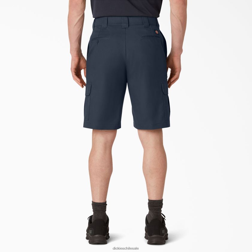 azul marino oscuro (dn) hombres pantalones cortos de carga de cintura activa de enfriamiento 11 \" Dickies vestir X4H0F368