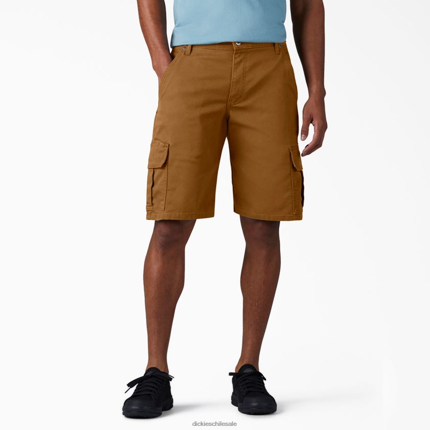 pato marrón lavado a la piedra (sbd) hombres shorts cargo de pato de ajuste relajado 11" Dickies vestir X4H0F439