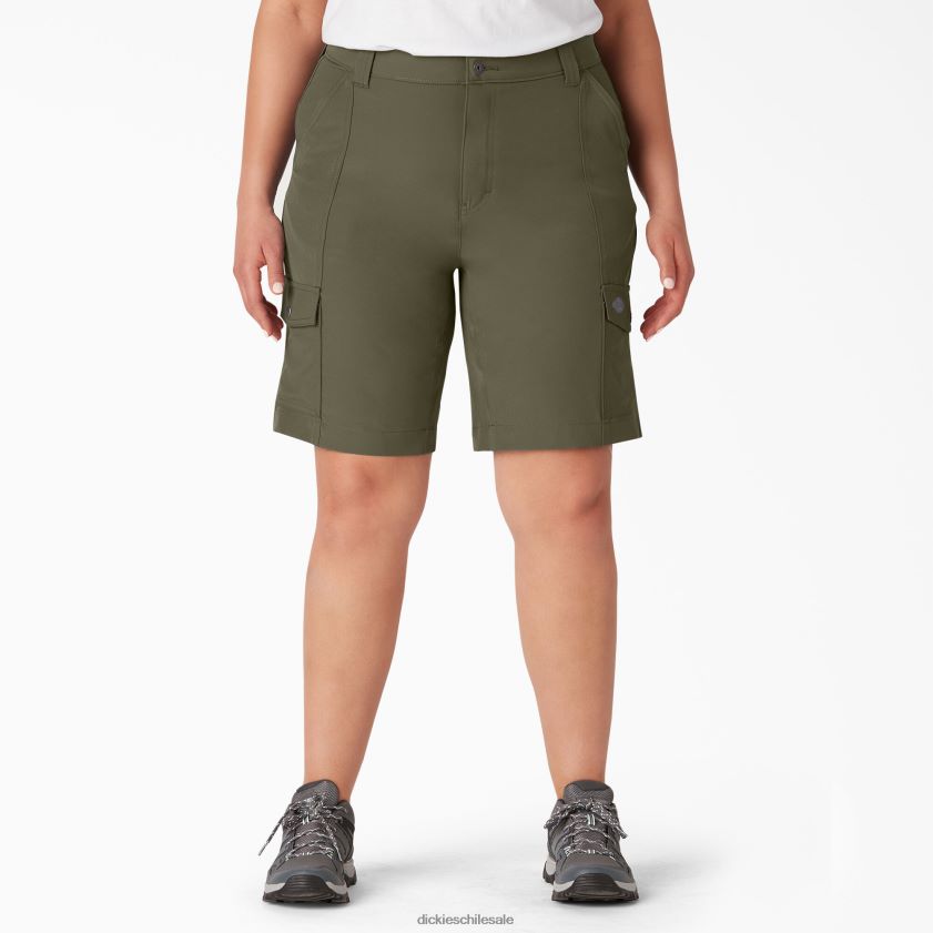 verde militar (ml) mujer además de pantalones cortos cargo refrigerantes de 10" Dickies vestir X4H0F1652