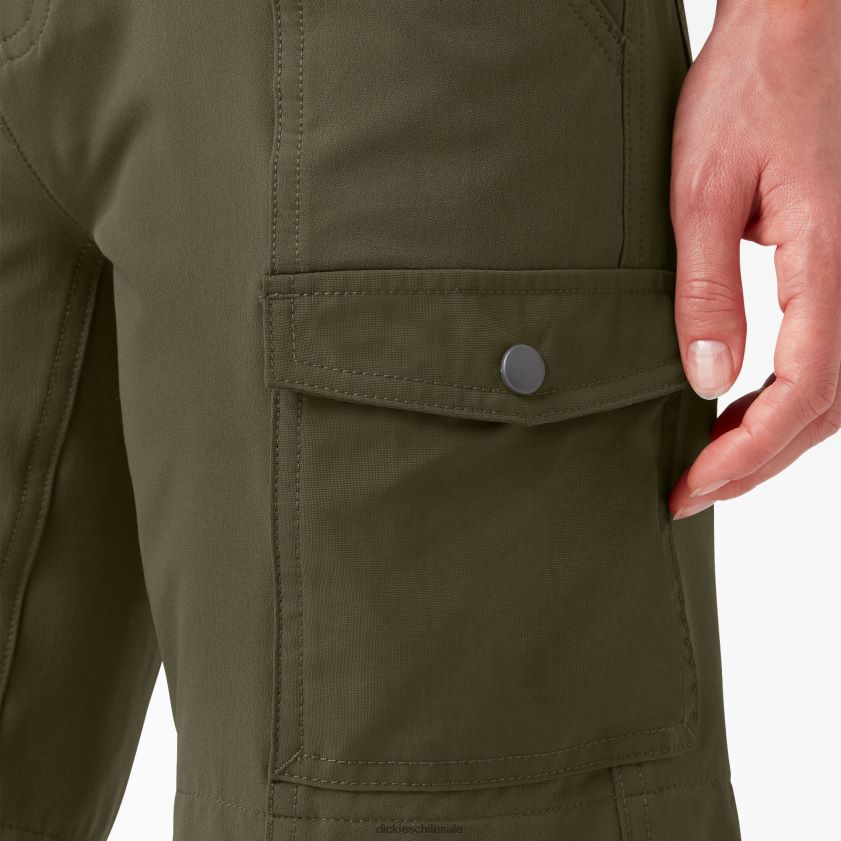 verde militar (ml) mujer pantalones cortos de carga de refrigeración 10\" Dickies vestir X4H0F1605