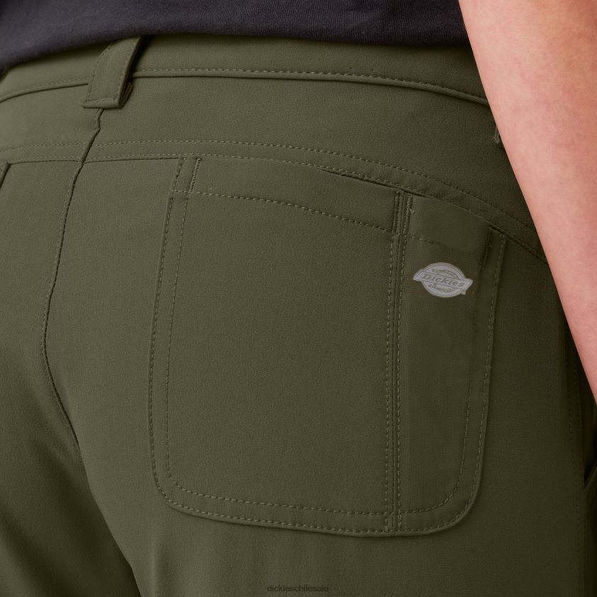 verde militar (ml) mujer pantalones cortos de carga de refrigeración 10\" Dickies vestir X4H0F1605