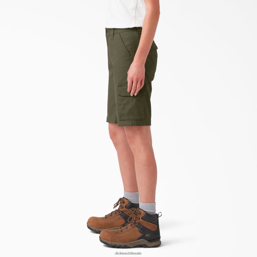 verde militar (ml) mujer shorts cargo ripstop 9\" Dickies vestir X4H0F2238