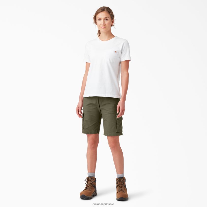 verde militar (ml) mujer shorts cargo ripstop 9\" Dickies vestir X4H0F2238