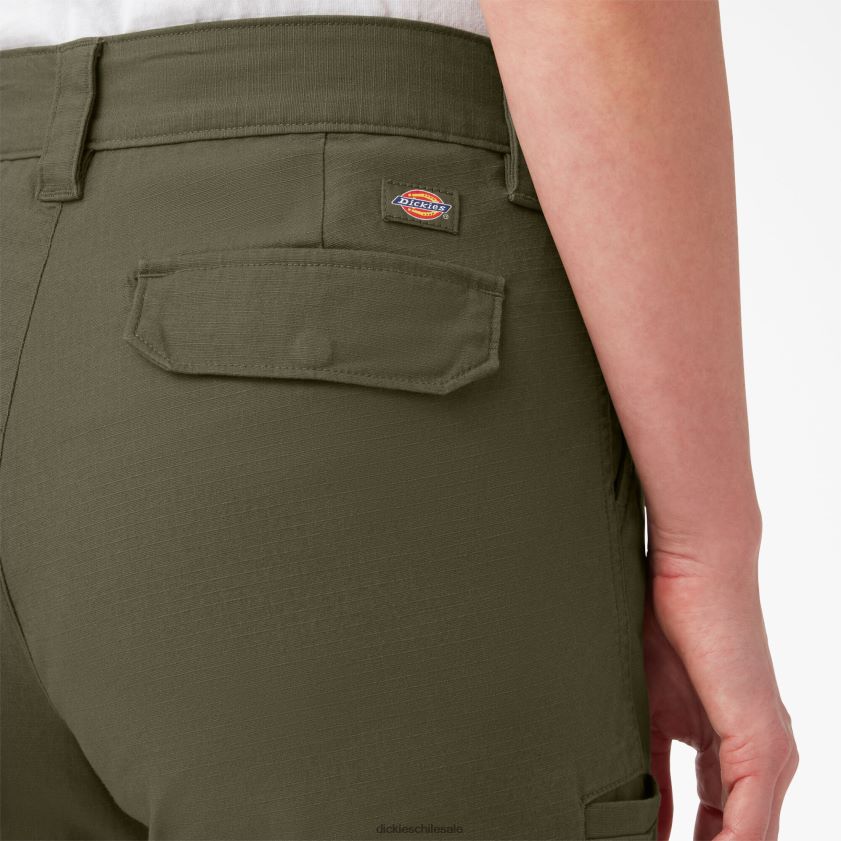 verde militar (ml) mujer shorts cargo ripstop 9\" Dickies vestir X4H0F2238