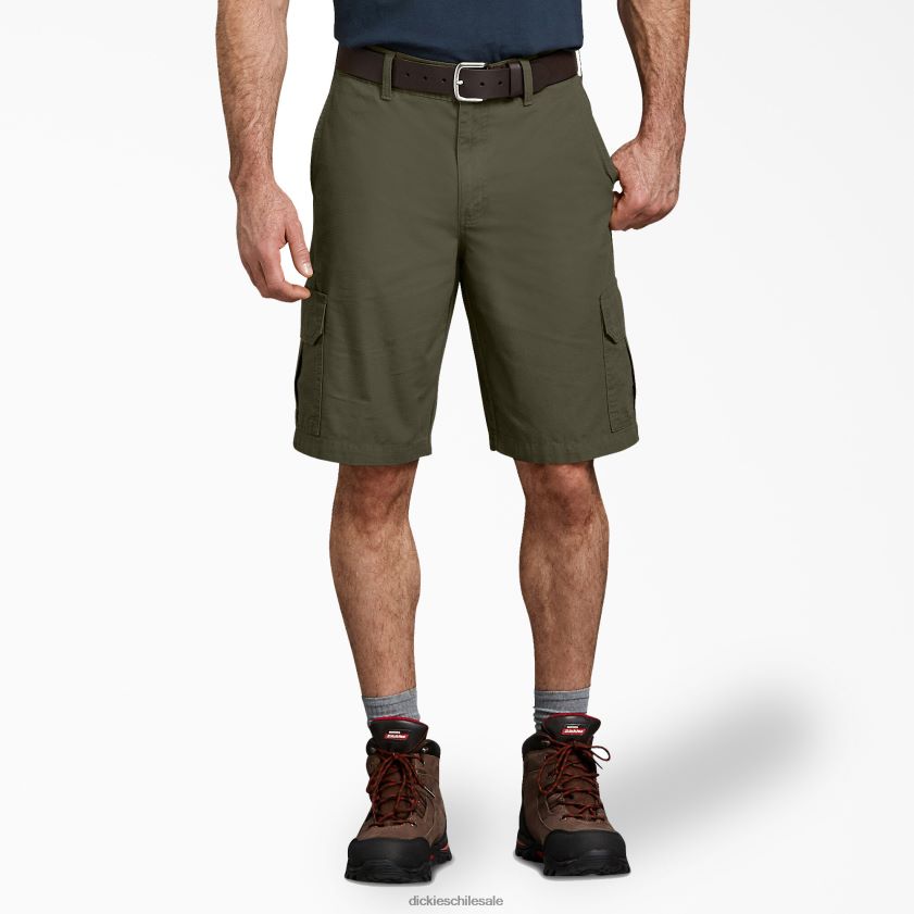 verde musgo enjuagado (rms) hombres shorts cargo de corte relajado ripstop 11" Dickies vestir X4H0F431