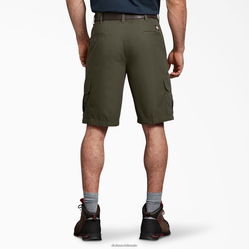 verde musgo enjuagado (rms) hombres shorts cargo de corte relajado ripstop 11\" Dickies vestir X4H0F431