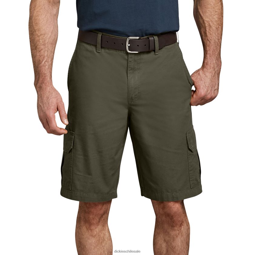 verde musgo enjuagado (rms) hombres shorts cargo de corte relajado ripstop 11\" Dickies vestir X4H0F431