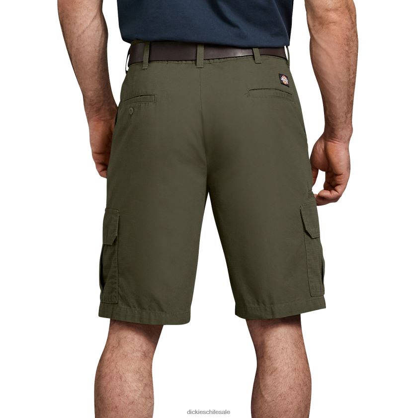 verde musgo enjuagado (rms) hombres shorts cargo de corte relajado ripstop 11\" Dickies vestir X4H0F431