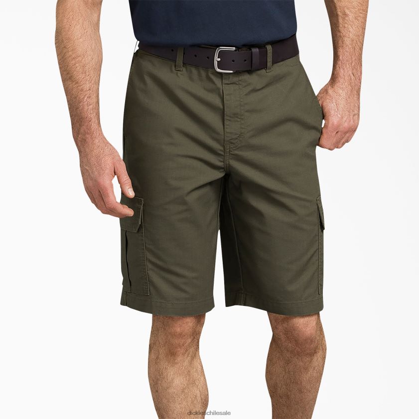 verde musgo enjuagado (rms) hombres shorts cargo ripstop 11" Dickies vestir X4H0F460