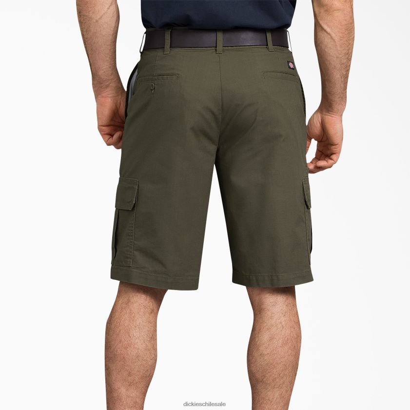 verde musgo enjuagado (rms) hombres shorts cargo ripstop 11\" Dickies vestir X4H0F460