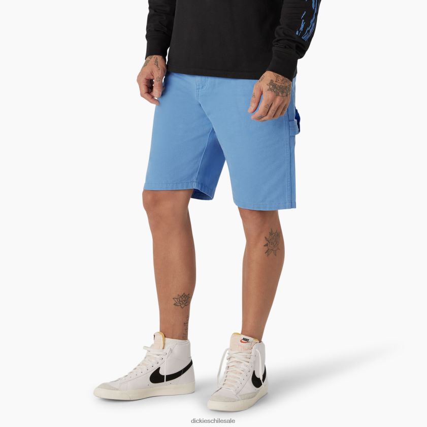 azul celeste lavado a la piedra (swz) hombres pantalones cortos de carpintero de pato lavado a la piedra 11\" Dickies vestir X4H0F470