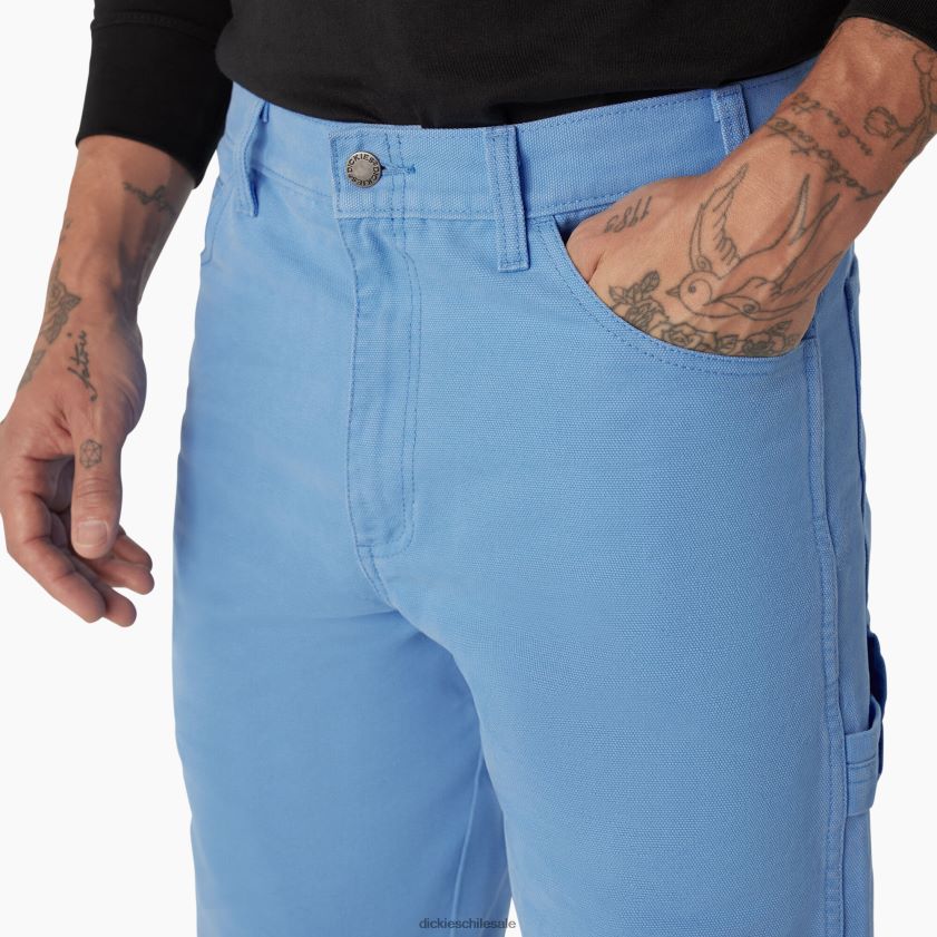 azul celeste lavado a la piedra (swz) hombres pantalones cortos de carpintero de pato lavado a la piedra 11\" Dickies vestir X4H0F470