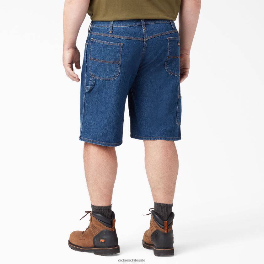 azul índigo lavado a la piedra (snb) hombres pantalones cortos de carpintero de cintura activa 11\" Dickies vestir X4H0F397