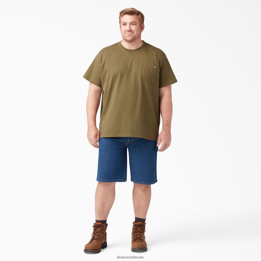 azul índigo lavado a la piedra (snb) hombres pantalones cortos de carpintero de cintura activa 11\" Dickies vestir X4H0F397