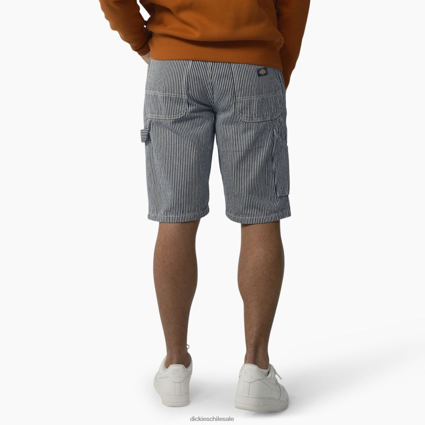 crudo/azul fuerza aérea (eua) hombres pantalones cortos de carpintero de ajuste relajado con rayas de nogal 11\" Dickies vestir X4H0F447