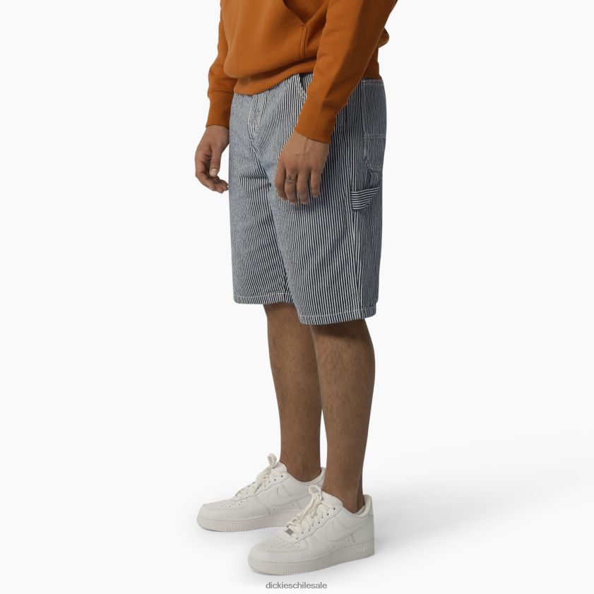 crudo/azul fuerza aérea (eua) hombres pantalones cortos de carpintero de ajuste relajado con rayas de nogal 11\" Dickies vestir X4H0F447