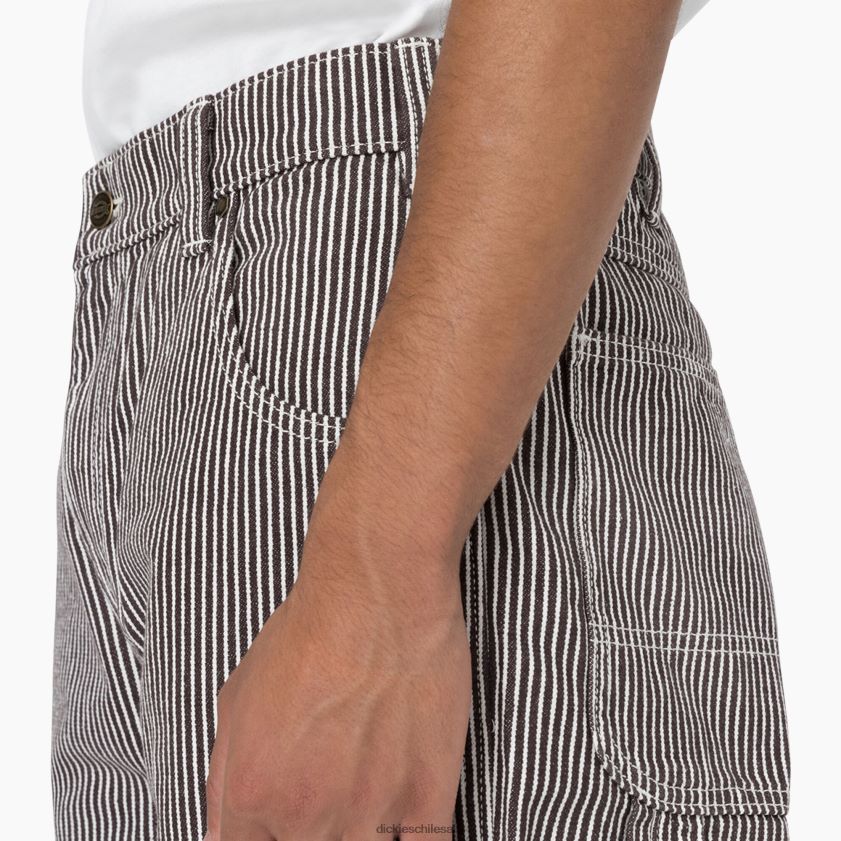 crudo/marrón (eub) hombres pantalones cortos de carpintero de ajuste relajado con rayas de nogal 11\" Dickies vestir X4H0F448