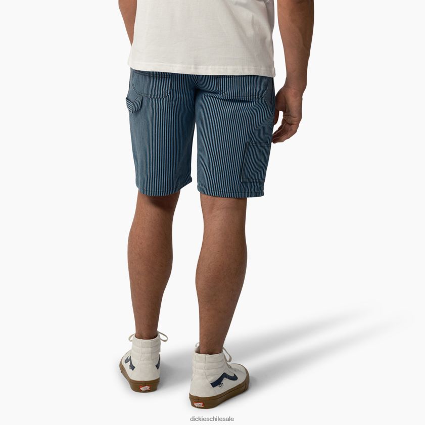 franja de nogal azul/negro (fresno) hombres pantalones cortos de carpintero con rayas de nogal 11\" Dickies vestir X4H0F462