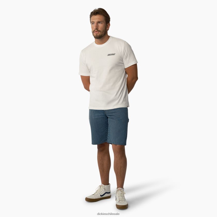 franja de nogal azul/negro (fresno) hombres pantalones cortos de carpintero con rayas de nogal 11\" Dickies vestir X4H0F462