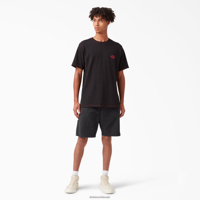 negro lavado a la piedra (sbk) hombres pantalones cortos de carpintero de pato lavado a la piedra 11\" Dickies vestir X4H0F468