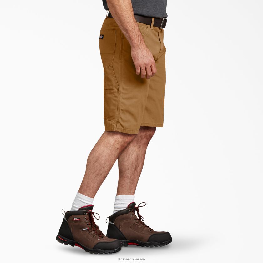 pato marrón enjuagado (rbd) hombres pantalones cortos de carpintero de pato de ajuste relajado 11\" Dickies vestir X4H0F425